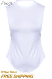 Sexy Women Ladies Summer Vest Top Sleeveless backless Blouse Casual Summer Solid Color Loose Tank Tops Shirt