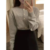Fongt Knitted Cardigan Girl Spring And Autumn Gentle Wind High-End Feeling Short Sweater Coat Small
