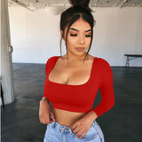 Fongt New Top Zipper Sexy Slim T-Shirt Long Sleeve Undershirt-Outfit