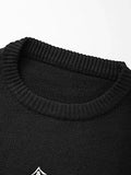 Men's Cartoon Long Sleeve Knit Sweater-Outfit