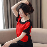 Fongt Cover The Belly Chiffon Shirt Female Summer New Foreign Style Bat Short Sleeve Loose Show Thin Bottom Jacket-Outfit