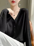 High-End Lazy Sleeves Twist Sweater Female V-Collar Autumn New Bat Sleeve Sweater Jacket-Outfit