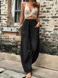 Plus Size 4XL 5XL Women's Solid Baggy Pants Big Pocket Elastic Waist Casual Haren Pants Lantern Trousers Oversize