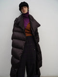 Fongt Xixi 2025 Winter New Temperament Simple Thin Long Coat Duck Down Jacket Coat Women 8808