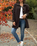 Fongt Autumn And Winter New Women's Collar Solid Color Casual Bow Hair Coat Women's Clothing