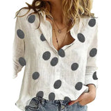 Sleeve Marguerite Dot Star Print Office Shirt