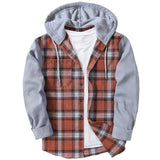 Fongt Woven Lattice Men's Shirt 2025 Bumpy Long-Sleeved Cardigan Hooded Multi-Color Multi-Code Fast Selling