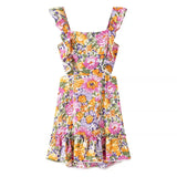 Fongt Spring And Autumn New High Sense 2025 Sweet Fresh Print Deued背 Simple Short Dress