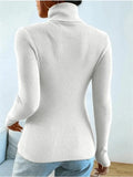 Turtleneck Ribbed Knit Sweater-Outfit