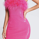 Fongt Party Dress Body Sexy Tective Tset Dress Artificial Hair Spliced Glided Collared Ass Skirt
