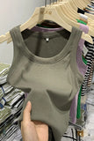 Girls Tight Anti-Smooth Threaded Vest Women's Spring And Summer Suit Slim Top Ins Tide-Outfit