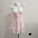 Fongt New Ballet Girl Lace Splicing Sling Dress With High-End Temperament Sweet Princess Dress