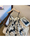 Women Summer Sexy Backless V-Neck Floral Print Suspender Dresses Vestido 2023 Spring French Vintage Party Dresses Female