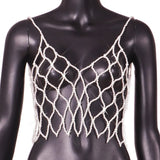 Fongt Pearl Vest Is A Versatile 2023 New Style Vest With A Cut-Out Top And A Strap Vest For Women