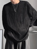 Men's Textured Long Sleeve Tee-Outfit
