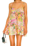 Printed Strap Tie-Up Slip Mini Dress-Outfit