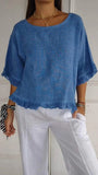 Fongt Summer New Solid Color Lotus Leaf Side T-Shirt Women's Leisure Short-Sleeved Top