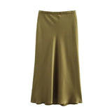 Fongt Women's Clothing INS Explosive Silk-Sense Texture With Belt Half-Dress