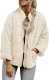 Solid Color Stand-up Collar Loose Pockets
