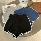 Fongt Side Striped Sports Shorts Female A-Word White Side Show Thin Loose Running Home Leisure Versatile Hot Pants
