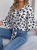 Shooting 2025 Spring And Summer New Leisure Leopard Lace With Chiffon Shirt Women's