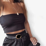 Summer Women's Crop Top Sexy Elastic Cotton Camis sleeveless Short Tank Top