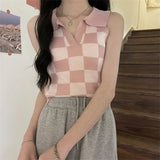 Lattice Collar Sling Vest Women Pure Babes Wear Design Sense Inside A Short Bottom