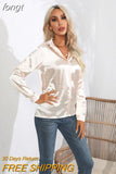 Women Shirt 2023 Satin Womens Tops Female Clothing Solid Long Sleeve Shirts and Blouse Basic Ladies Tops OL Women's