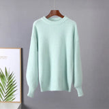 Soft Loose Knitted Cashmere Sweaters Women 2021 New Winter Loose Solid Female Pullovers Warm Basic Knitwear