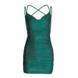 Fongt Spring 2023 New Fashion Show Back Dark Green Dress Slip Dress