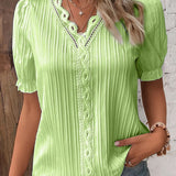Fongt Summer New Holiday Fashion Hollow Short-Sleeved Women's Shirt