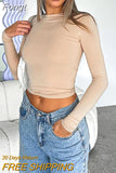 Women Long Sleeve T-Shirts Spring Autumn Slim Fit Casual Pullovers Female Streetwear O Neck Base Tops Tees Y2K Clothes T
