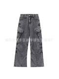 Vintage Design, Washable Folds, Big Pockets, Wide-Legged Casual Jeans, Stacking Trunks-Outfit