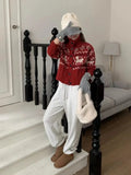 Buttoned Retro Printed Cardigan-Outfit
