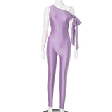 Fongt Women's Summer New One-Shoulder Sexy Kinestic Asymmetrical Tight