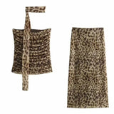Fongt Women's Clothing INS Net Red Explosion Sexy Fashion Leopard Print Hanging Neck Tops Can Be Worn Outside