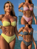2025 New Embroidery Special Fabric Sexy Bra Smear Swimsuit