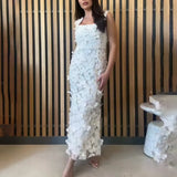 Fongt Temperament Famous Wind Dress Woman 2025 Summer New Fashion Embroidery Butterfly Splicing Design Sense Slinggeed Long