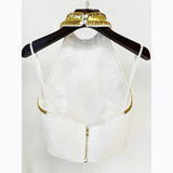 Fongt Star Fashion New Heavy Industry Nails Studded Metal Chip Hanging Neck Vest Half-Dress