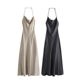New Silk Satin Texture Underwear Dress 8937361307-Outfit