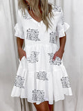 Ruffles Loose V-Neck