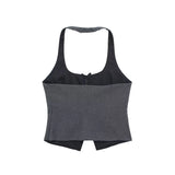 Fongt Women's Clothing 2025 Spring New Bow Ornament Hanging Neck Top
