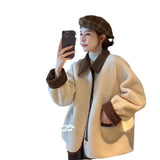 Temperament Thickened Senior Sense Coat Female Autumn Winter 2023 New Style Lamb Suede Wool Jacket-Outfit