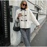 Faux Fur Plush Buckle Jacket-Outfit