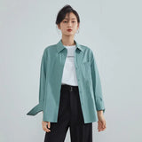 Multicolor Office Lady Casual Blouse Shirt Women Solid Long Sleeve Button Up Shirt Spring Female Elegant White