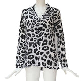Fongt Autumn Sexy Leopard Print Chiffon Shirt Women's Shirt OL Temperament Commuter