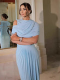 Fongt Spring And Summer Skin Retro Shawl Folding Feeling Straight Dress LX0139