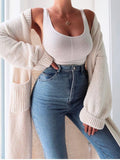 Winter Knitted Cardigan Pocket Oversized Sweater Women Warm Long Coat Brown Loose Jacket Vintage Casual Clothes 2020