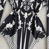 Fongt Integrated Top Sexy Slim Standing Collar Bottom Joined By Female-Outfit