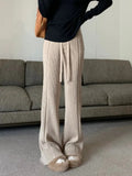 Flared Pants for Women Casual Fashion Thickened Warm White Pants Cashmere Solid Loose Autumn/Winter New Woman